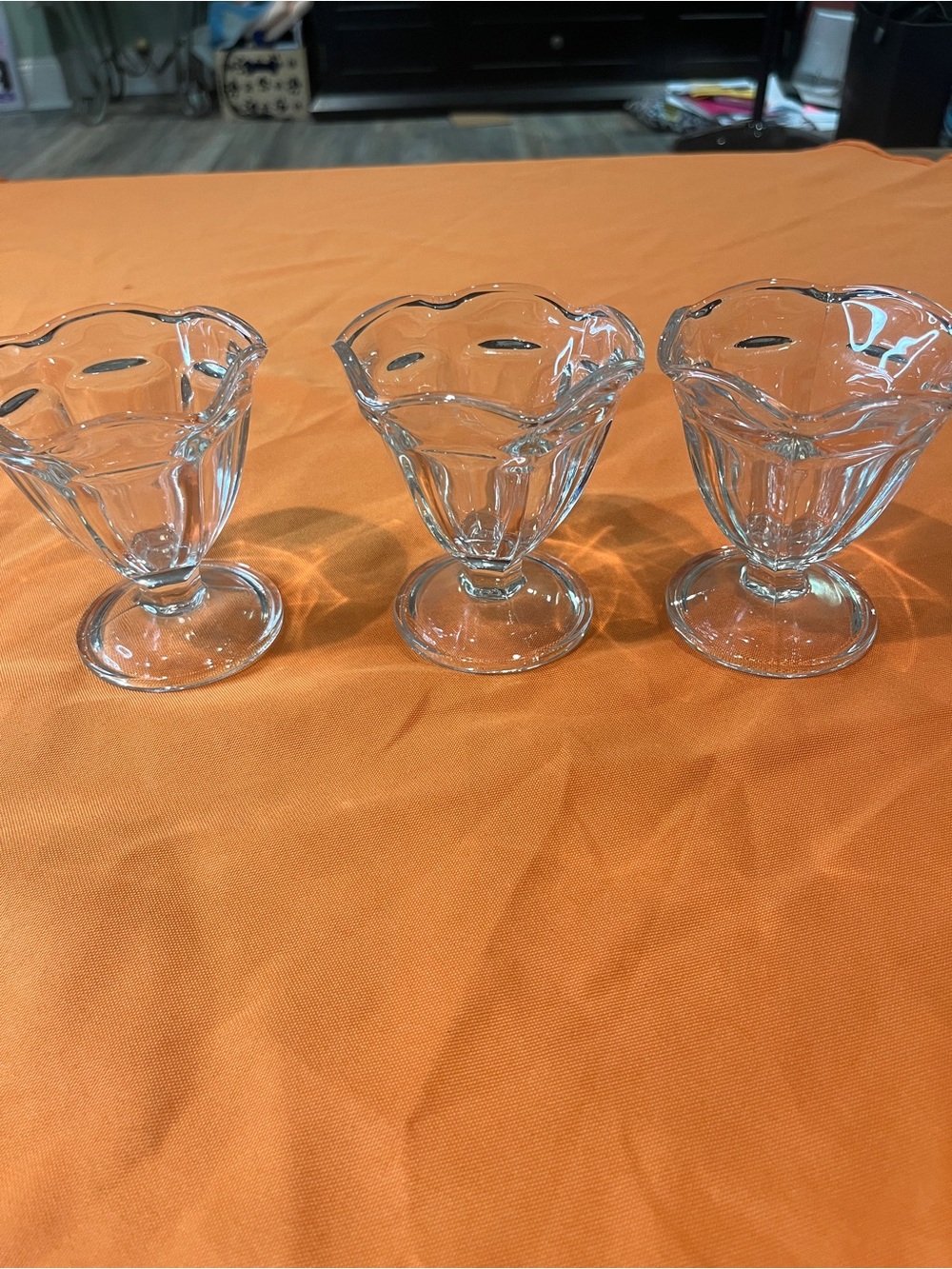 Clear Glass Dessert Cups - Set of 3